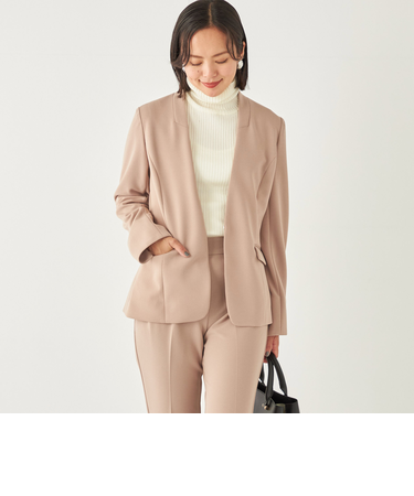 SHIPS Colors:ストレッチ ジョーゼット Vカラー ジャケット2(セットアップ対応可能)◇