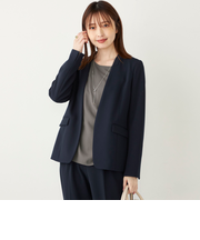 SHIPS Colors:ストレッチ ジョーゼット Vカラー ジャケット2(セットアップ対応可能)◇