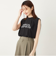 SHIPS Colors:〈手洗い可能〉フロッキーロゴ ノースリーブ トップス