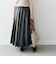 SHIPS Colors:合成皮革 ワイド プリーツ スカート◇