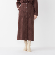 SHIPS Colors:フェイクスエード（ポリエステル）スカート◇