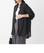 SHIPS Colors:〈手洗い可能〉シアー ドット シャツ