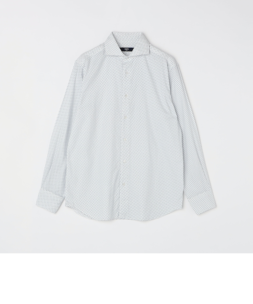 SHIPS Colors:コットン フランネル 小紋柄 プリント ワイドカラー シャツ