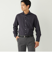 SHIPS Colors:コットン フランネル 小紋柄 プリント ワイドカラー シャツ