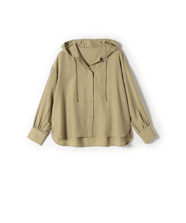 SHIPS Colors:〈手洗い可能〉ウール ライク シアー フーディー シャツ