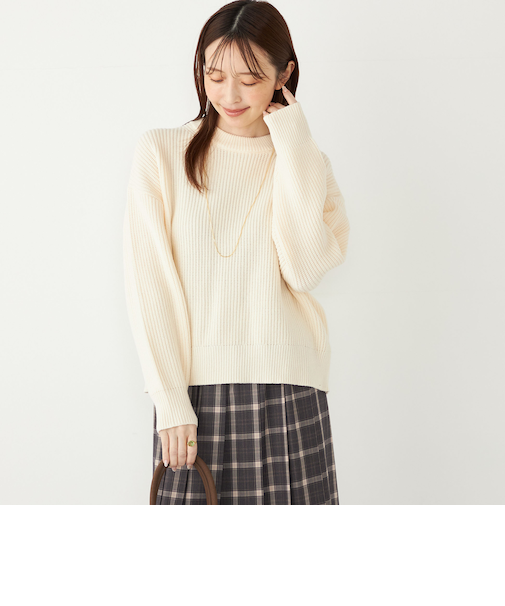SHIPS Colors:〈手洗い可能〉畦 クルーネック ニット◇