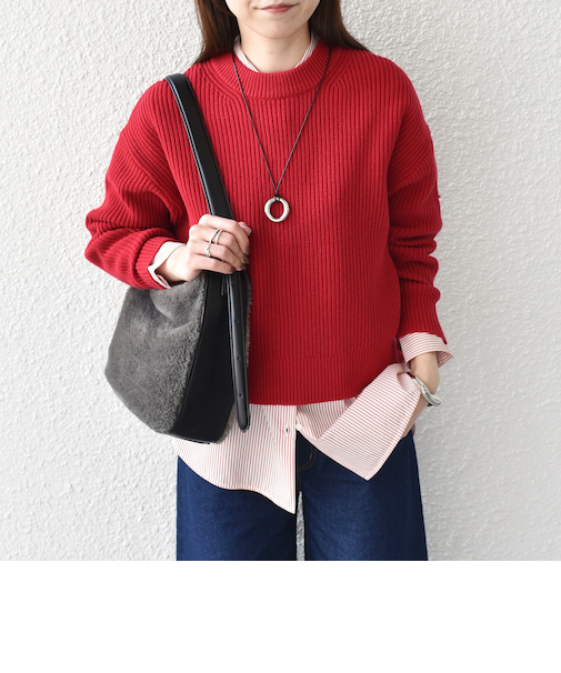 SHIPS Colors:〈手洗い可能〉畦 クルーネック ニット◇