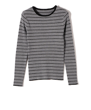 SHIPS Colors:〈手洗い可〉ボーダー リブ クルーネック ニット◇