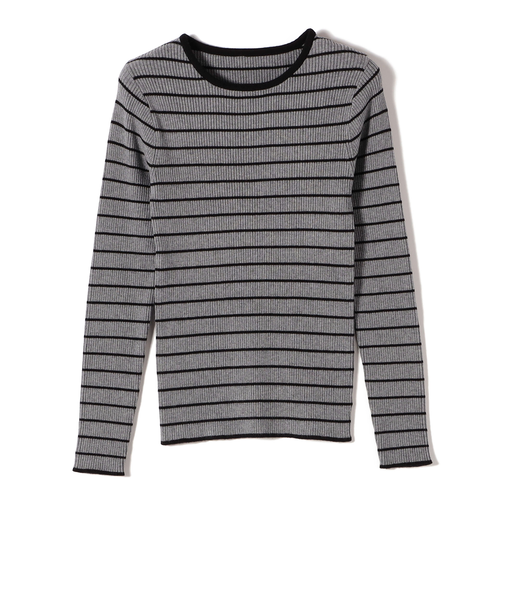 SHIPS Colors:〈手洗い可〉ボーダー リブ クルーネック ニット◇