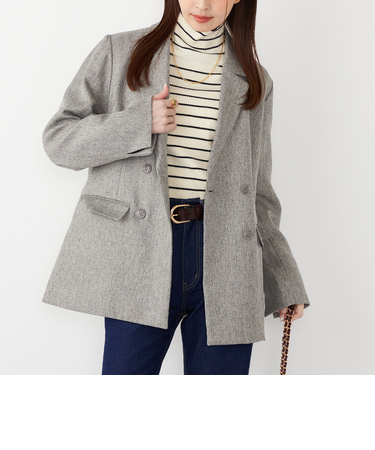 SHIPS Colors:〈手洗い可能〉メランジ ヘリンボーン ダブルボタン ジャケット