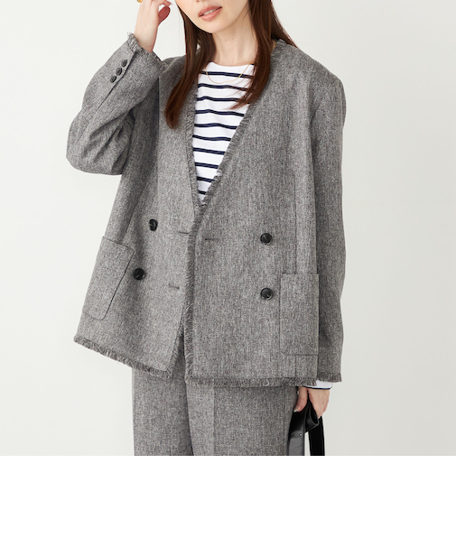 SHIPS Colors:フリンジ ヘリンボーン ジャケット