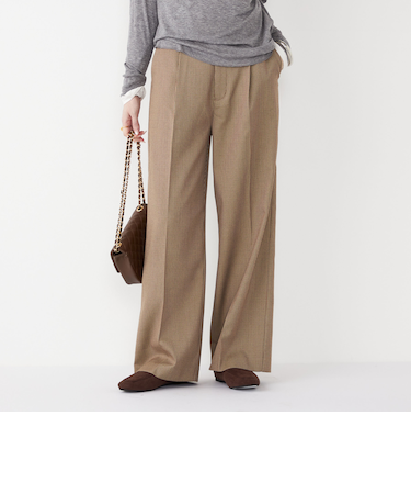 SHIPS Colors:〈洗濯機可能〉裏起毛 チェック ワイド パンツ