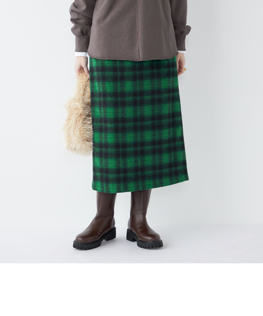 SHIPS Colors:起毛 チェック タイトスカート◇