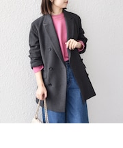 SHIPS Colors:〈手洗い可能〉ダブル ブレスト ジャコット (ジャケットコート）