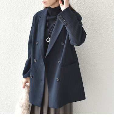 SHIPS Colors:〈手洗い可能〉ダブル ブレスト ジャコット (ジャケットコート）