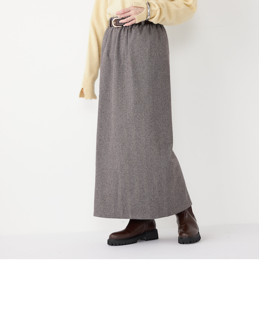 SHIPS Colors:〈手洗い可能〉ジャージー へリボーン / チェック タイトスカート