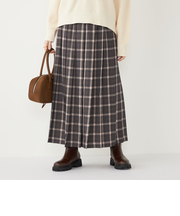 SHIPS Colors:チェック ワイド プリーツ スカート