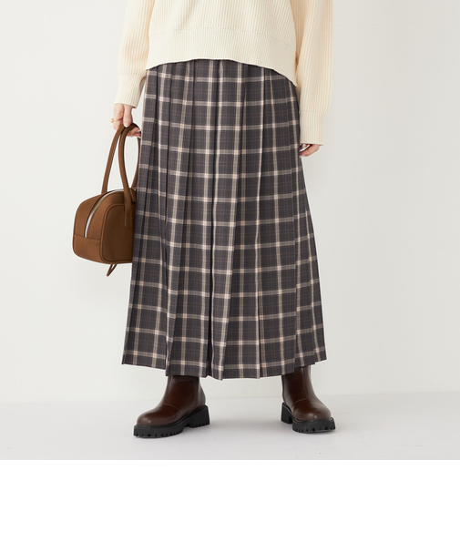 SHIPS Colors:チェック ワイド プリーツ スカート