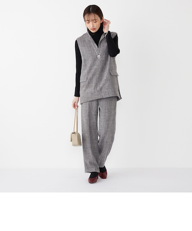 SHIPS Colors:〈手洗い可能〉ベスト × パンツ バスケット セットアップ