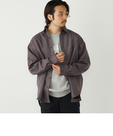 SHIPS Colors:〈洗濯機可能〉ポリエステル フェイクスエード ルーズ シャツ