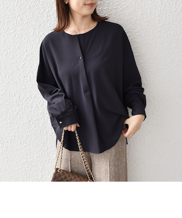 SHIPS Colors:〈手洗い可能〉2WAY フルダル ブラウス