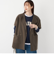 SHIPS Colors:ダブルフェイス ウールライク オーバー ジレ