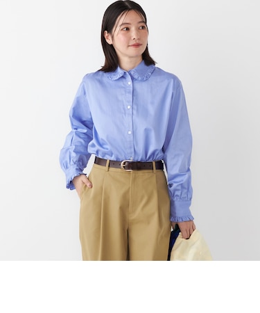 SHIPS Colors:〈手洗い可能〉フリルカラー シャツ