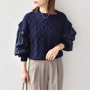 SHIPS Colors:〈手洗い可能〉ケーブル ドッキング ニット