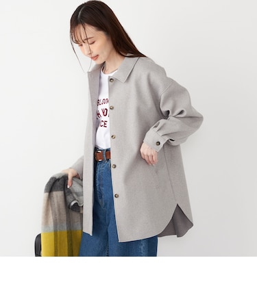 SHIPS Colors:〈手洗い可能〉ライト メルトン 羽織り シャツ