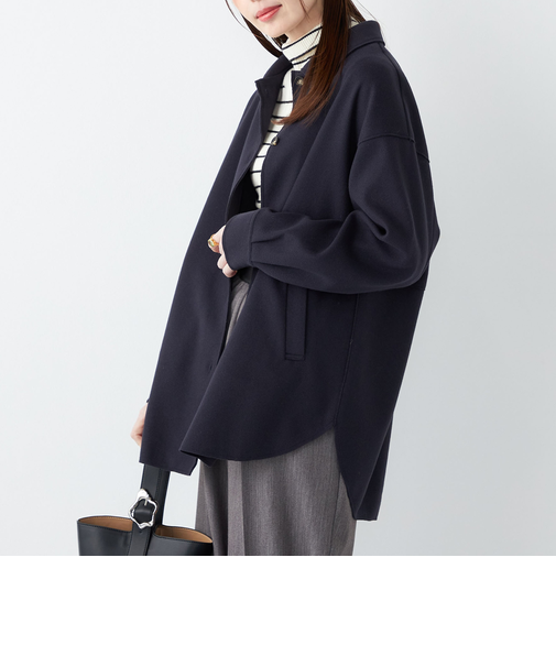 SHIPS Colors:〈手洗い可能〉ライト メルトン 羽織り シャツ