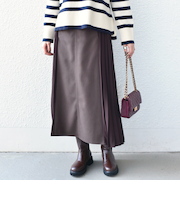 SHIPS Colors:〈手洗い可能〉プリーツ コンビ スカート