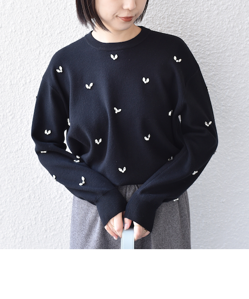 SHIPS Colors:〈手洗い可能〉ビジュー クルーネック プルオーバー◇