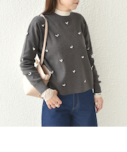 SHIPS Colors:〈手洗い可能〉ビジュー クルーネック プルオーバー◇