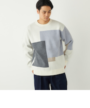 SHIPS Colors:〈洗濯機可能〉モチフワ 総柄 ニット◇