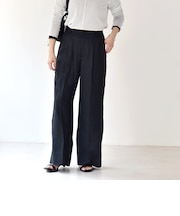 quaranciel:〈洗濯機可能〉ヘンプ ワイド タック パンツ