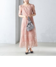 kaene:スパンコール 刺繍 ワンピース（セレモニー対応可）