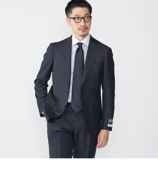 SHIPS: LUXURY DORMEUIL AMADEUS ピンストライプ スーツ