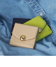 イタリアンレザー ゴールドパーツ 二つ折り 財布