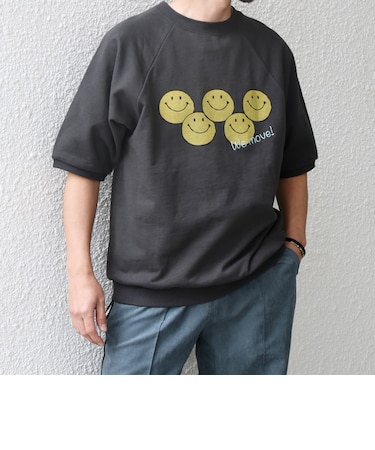 【SHIPS any別注】athletic wear MASON: スマイルマーク/刺繍 スウェット Tシャツ◇