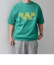 【SHIPS any別注】athletic wear MASON: スマイルマーク/刺繍 スウェット Tシャツ◇