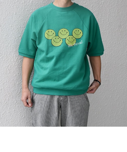 【SHIPS any別注】athletic wear MASON: スマイルマーク/刺繍 スウェット Tシャツ◇