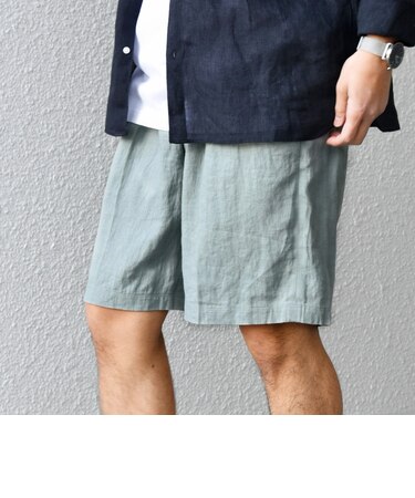 SHIPS any:〈洗濯機可能〉NOVELTEX リネン イージー ショーツ(セットアップ対応)◇