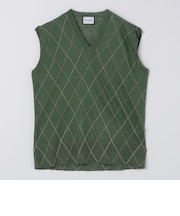 【SHIPS別注】PERUGINO: リネン インターシャ ベスト