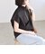 quaranciel:〈洗濯機可能〉ライト ポンチ ハーフジップ フレンチスリーブ TEE