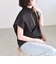quaranciel:〈洗濯機可能〉ライト ポンチ ハーフジップ フレンチスリーブ TEE