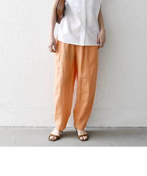 SHIPS any:〈洗濯機可能〉リネン ミックス コクーン イージー パンツ