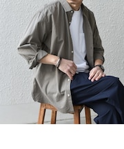 SHIPS any:〈洗濯機可能〉コットン/リネン ７分袖 レギュラー シャツ 25SS◇