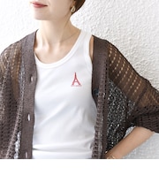 【SHIPS any別注】PETIT BATEAU: ロゴ プリント タンクトップ 25SS