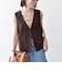 SHIPS any:〈洗濯機可能〉ヨーロピアンフラックス リネン  Vネック コンパクト ベスト