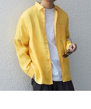 SHIPS any:〈洗濯機可能〉ピュアリネン レギュラーカラー シャツ◇